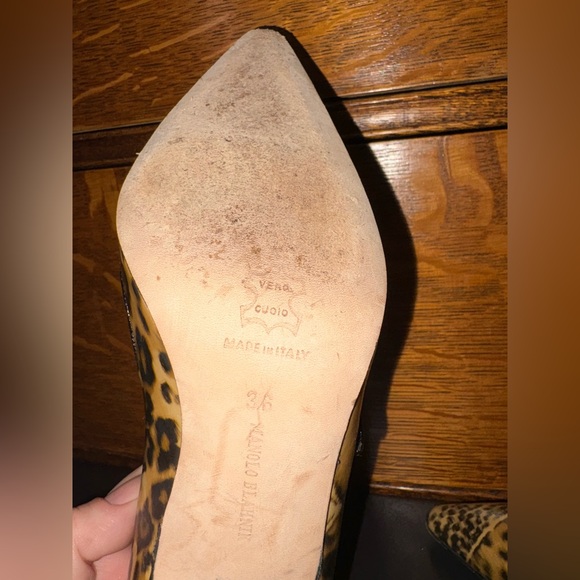 Manolo Blahnik Leopard Patent Mary Jane Heels | Size 36 (US 6) - Picture 7 of 9